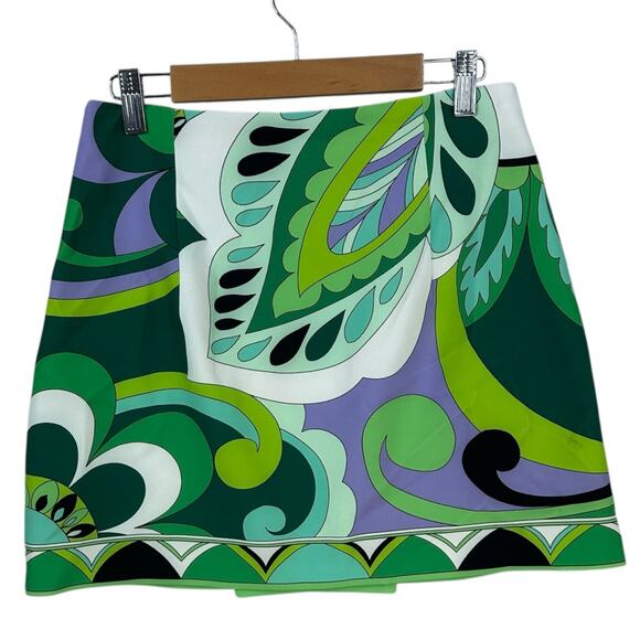 NWT Zara Pucci like skirt Green and Purple Patterned Mini Skirt - Picture 6 of 6